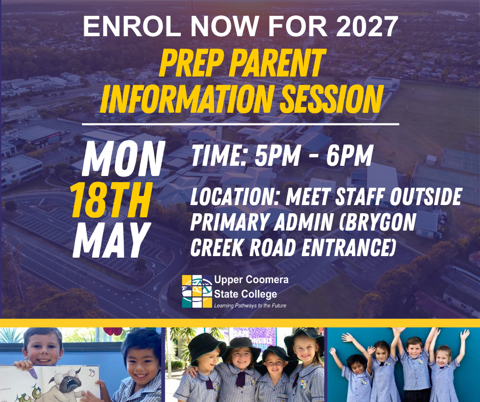 Prep Parent Information Session 18 May 2026 5-6pm